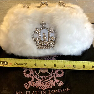 Vintage My Flat In London Furry White Handbag